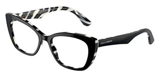 Dolce & Gabbana DG 3360 Black Animal Pattern 54/18/145 women Eyewear Frame, Top Black on Zebra, 54/18/145