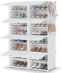 Shoe Rack, 8 Tier Shoe Storage Cabinet 32 Pair Plastic Shoe Shelves Organizer for Closet Hallway Bedroom Entryway