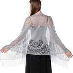 Ladiery Women's Floral Lace Shawl S