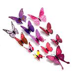 Sangu 3D Colorful Butterfly Removable Mural Wall Stickers Wall Decal for Home Decor(Colorful)