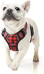 HEELE Dog Harness Dog Harness Small Dog No Pull Harness with Soft Handle Reflective Puppy Harness Adjustable, Checkered-Red, S