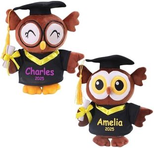 Custom Graduation Plush Owl with Name Date, Personalized 2025 Graduation Owl Stuffed Animal for Kids Students, Cute Pre K Kindergarten High School College Graduation Gifts