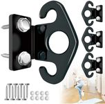 Wuno Shop 4 PCS Wall Holder for Resistance Bands, Resistance Band Wall Holder, Gym Wall Holder, Home Fitness Resistance Band Hooks, Space Saving Physical Therapy/Pilates Workout Hooks - Black