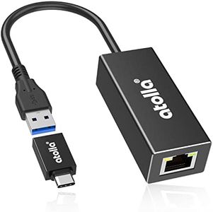 atolla USB to Ethernet Adapter, USB 3.0 to 1000 Gigabits Etherner LAN Network Adapter, RJ 45 Adapter with USB C Adapter, Compatible for MacBook, Windows, Mac Pro, Laptop, PC and More