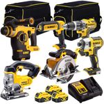 Dewalt 18V DCK6990T4T 6 Piece Power Tool Kit with 3 x 4.0Ah Batteries Charger in Bag - Monster Power Tool Kit - Combo Kit - 18V Cordless Power Tool Kits - Mega Power Tool- Dewalt kit