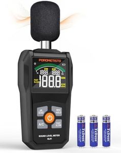 Decibel Meter, POROMETISTO SL01 Digital Sound Level Meter, 30-130dB SPL Meter with A/C Weighting, Data Hold, MAX/MIN – Noise Detector for Home, Factory, Noisy Neighbors (Black)