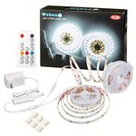 LED Strip Lights 32.8ft White, WOBANE Dimmable White Light Strip Kit with Remote and Control Box, 600 LEDs Supper Bright Tape Lights for Living Room, Mirror, Under Cabinet, Wardrobe 6500K Daylight