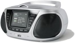 DAB DAB+ CD playe, FM Radio, Wireles Bluetooth, Stereo Speaker System, Clock, USB player (AZATOM Zenith Z4 Silver)