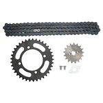 420 Chain and Sprocket Kit, 420 Chain 155mm 37T Front & 420 73mm 17T Rear Drive Sprocket Kit, Chain Sprocket Kit for 50cc to 125cc Dirt Mini Bikes ATV, Compatible with Coolster, Apollo, SSR