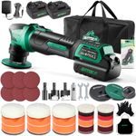 BATOCA S4 Cordless Car Polisher Buffer Mini Polishing Machine Rotary & Dual Action Car Detailing Polishing Kit with 2x 2.5Ah Li-ion Batteries 1&3inch Brushless 4 Speeds for Car Polishing Buffing Clean