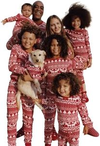 Neufigr Family Christmas Pajamas Matching Sets, Christmas PJs Long Sleeves Sleepwaear Holiday Family Loungewear Sets, 01-red, Medium