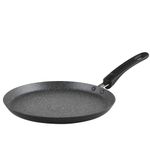 Russell Hobbs Metallic Marble Pancake Pan - 25cm Crepe Frying Pan, 9.8" Non-Stick Flat Skillet Griddle, Suitable for Induction Hobs, Soft Grip Handle, Durable Forged Aluminium, Easy Clean
