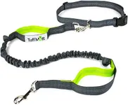 Tuff Mutt Hands Free Dog Leash for Running, Walking, Hiking, Durable Dual-Handle Bungee Leash, Reflective Stitching, 4-Foot Long, Adjustable Waist Belt (Fits up to 42" waist)