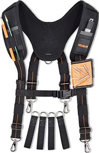 2.5" Tool belt suspenders w/ Magnetic wristband, Tool belt suspenders for men, Tool suspenders for men, Tools suspenders, Magnetic bit holder, Magnetic screw holder, Magnet suspenders, Bag suspenders, Black W/ Orange