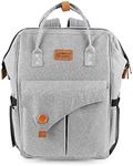 Fashion Maternity Bag Diaper Bag Backpack for Baby Care Large Capacity Travel Nappy Bag for Stroller with Changing Pad (Gray)