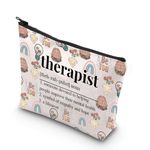 JNIAP Therapist Cosmetic Makeup Bag Psychologist Gifts Mental Health Therapist Gifts Psychology Therapist Zipper Bag, therapist noun, Fit