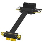 GLOTRENDS PCIe 3.0 X1 Riser Cable, 32PIN Full Function Features, Dual 90 Degree Angle (100MM)