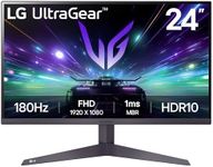 LG UltraGear Gaming Monitor 24GS50F, 24 Inch, 1080p, 180Hz,1ms MBR, 5ms Response Time, HDR 10, AMD FreeSync, Smart Energy Saving, Displayport, HDMI