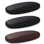 molshine 3 Pieces Hard Shell Portable Glasses Case for Women Men Gril Experts Scholars Teachers Students Gifts (Black&Brown&Black)