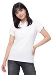 Wear Your Opinion Womens Polo Collar Neck T-Shirt Top(Large, White)