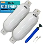 2 Pack Boat Fenders for Docking Boat Bumpers for Docking with Pump Boat Accessories Boat Dock Bumpers Set Buoys Pontoons Buoy Inflatable Fender Marine Bouys 23" x 6.5" White