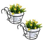 Dime Store Plant Stand Flower Pot Stand For Balcony Living Room Outdoor Indoor Plants Hanging Basket Indoor Outdoor (Set of Two, Black)