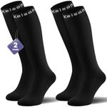 Calves Kelson 2 Pairs Compression Socks for Women and Men, 20-30 mmHg Flight Socks, Knee High Travel Socks for Nurses, Travel, Pregnancy and Everyday Support