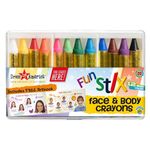 Dress Up America Face Paint Crayons - With Artbook & Easy To Follow Facepainting Designs -Safe Non-Toxic Face And Body Paint Made in Taiwan - Halloween Makeup Face Painting Kit for Kids & Adults