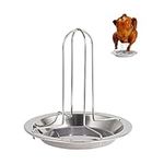 Antcher Chicken Roaster Rack, Stainless Steel Vertical Beer Can Chicken Holder with Drip Pan, BBQ Roasting Stand for Grill Oven