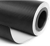 SIA VENDORS Black 3D Carbon Fiber Vinyl Wrap Roll Self Adhesive Vinyl Car Wrapping Sticker Decal Film Car DIY Interior Exterior (12 X 48 Inch, Silver)