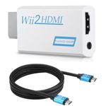 Wii to HDMI Converter Real 720P/1080P HD Output Video Audio Converter Adapter with High Speed HDMI Cable 1.5M Supports All Wii Display Modes