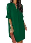 JOCAFIYE Womens T Shirt Dress Casual Short Sleeve Summer Shift Dress Green Dress Dark Green XL