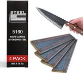 5160 High Carbon Knife Making & Forging Steel - Hot Rolled Steel for Knife Making Supplies - USA-Milled for Pros & Hobbyists - 2" wide, 0.262" thick, 12" long (4 PACK)