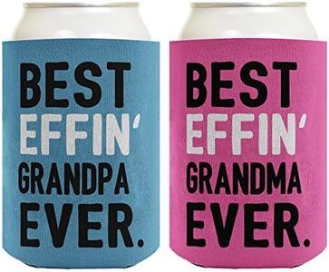 Grandma Grandpa Gifts Best Effin' Grandma and Grandpa Ever Funny Grandma Grandpa Announcement Grandma Grandpa Gift Set 2 Pack Can Coolie Drink Coolers Coolies Blue & Pink