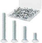 6-32 Wall Plate Screws, Taezn 100 Packs Outlet Screws 4 Length Sizes White Screws for Wall Plate Perfect Replacement for Light Switch Screws, Switch Plate Screws, Wall Outlet Cover Screws, etc