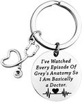 ENSIANTH Funny Doctor Keychain I've Watched Every Episode of So I am Basically a Doctor Gift for Doctor Nurse