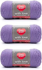 Red Heart with Love Lilac Yarn - 3 Pack of 198g/7oz - Acrylic - 4 Medium (Worsted) - 370 Yards - Knitting/Crochet