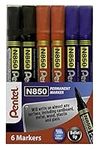 Pentel N850 Permanent Marker Bullet Tip Pack of 6 Assorted YN850/6-M