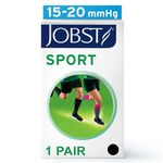 JOBST Sport Knee High - The Graduated Compression Socks for Sports Lovers - Sport 15-20 mmHg Compression - Unisex Design, Cool Black, Small