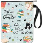 CRASPIRE Book Sleeves Cat Coffee Book Protector Book Covers for Paperbacks Washable Fabric Cloth Book Cover with Zipper and Extra Sleeve Pocket for Book Lovers Classmate Friend Gifts