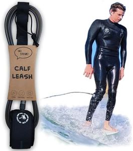 Ho Stevie! Surfboard Calf Leash for Longboards – Strong, Light, Tangle-Free, Comfortable Leg Cuff with Key Pocket - 9/10/11 Feet (Black, 11 Feet)