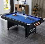 RUP 8ft 3 in 1 Folding Pool/Billards, Table Tennis Multi Game Table (All Set of accesories Included) (Black & Blue)