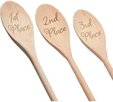 Farmlyn Creek Wooden Serving Spoons, 1st, 2nd, 3rd Place, Housewarming Gift (14 In, 3 Pack)