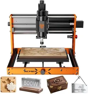 CNC Router Machine, ACMER Ascarva 3 S 500W CNC Milling Machine, Working Area 11.81” x 7.09” x 3.07” for Wood Plastic Metal Acrylic MDF Nylon Carving Cutting