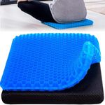 Large Soft Sitter Cushion - Orthopaedic Gel Honeycomb Seat Cushion - Gel Seat Cushion with Cover, Gel Orthopaedic Ergonomic Cushions for Office Chair, Wheelchair (15.75 x 13.78 INCH)