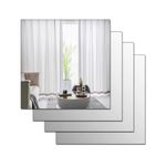 MCLEULLA Full Body Length Acrylic Mirrors Stickers for Walls, 4pcs Plexi-glass Mirror, Shatterproof Wall-Mounted Stick On Makeup Large Mirror Home Workout Gym Hallway Tile Self Adhesive