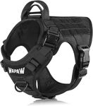 WapaW Dog Harness, Tactical Heavy Duty Dog Harness No-Pull Breathable Adjustable Pet Vest with Handle for Extra Large Dogs. (XL (Chest Girth 33.4 to Max 46.4 Inch), Black)