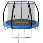 MONZANA® Trampoline | 8 FT Diameter | 244cm | Enclosure Net | Safety Kids | Ladder Children Toddler Outdoor Netting | Weatherproof | Heavy Duty | Steel Frame