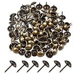 Dokpav 100 Pcs Vintage Upholstery Tacks, Brass Thumb Tacks Antique Bronze Stud Tacks Drawing Pins Map Tacks Furniture Nails Pins for Wood Sofa Armchairs Desk Jewelry Box Bed Board Shoe Door Decor