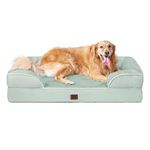 EHEYCIGA Orthopedic Dog Beds for Extra Large Dogs, Waterproof Memory Foam XL Dog Bed with Sides, Non-Slip Bottom and Egg-Crate Foam Big Dog Couch Bed with Washable Removable Cover, Sage Green